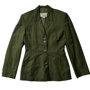 Don Algodon Vintage‎ 90s Madrid Spain Cotton Blazer Olive women 38